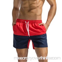 Sannysis Plus Size Swimwear Men Breathable Trunks Pants Color Stitching Swimwear Beach Shorts Slim Wear Red B07NZ1SLL3